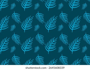 seamless pattern with feathers blue