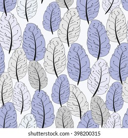 seamless pattern with feathers on light background