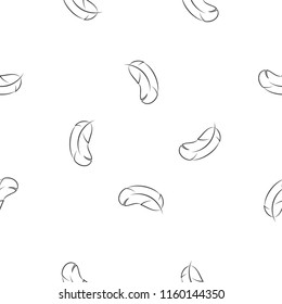Seamless pattern with feathers on white background