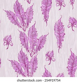 seamless pattern with feathers and other elements 4