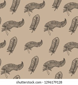 Seamless pattern of feathers vector