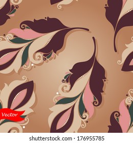 Seamless Pattern with Feathers (Vector)