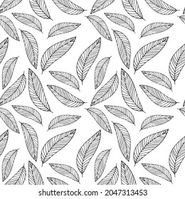 Seamless pattern with feathers. Vector illustration.