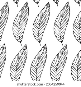 Seamless pattern with feathers. Vector illustration.