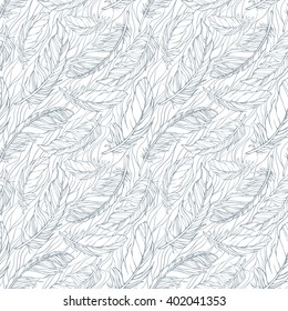 Seamless pattern with feathers. Vector illustration