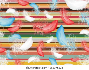 Seamless pattern with feathers. Seamless pattern for your design wallpapers, pattern fills, web page backgrounds, surface textures.