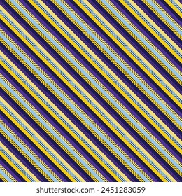 The seamless pattern features diagonal stripes in shades of blue, azure, and electric blue on a purple background, creating a vibrant and unique design