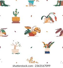 Patrón Sin Marea Presenta Hogares Silvestres, Representando Sus Hojas Y Sus Estrellas En Caída, Ilustración Vectorial