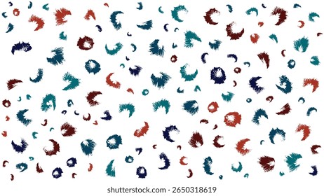 Motif harmonieux représentant une impression abstraite d'un animal à la brosse. Le motif est coloré de bleu, vert et marron, et crée une esthétique moderne et artistique. C'est une création graphique à haute résolution