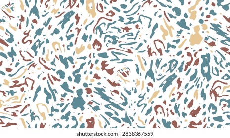 A seamless pattern featuring abstract organic shapes in a variety of colors and forms, resembling a modern textile print.