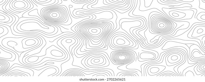 A seamless pattern featuring abstract topographic lines and faint circular floral motifs on a white background.