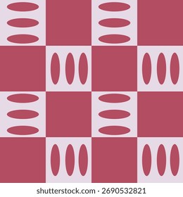 A seamless pattern featuring alternating squares in two colors, light mauve and deep pink.