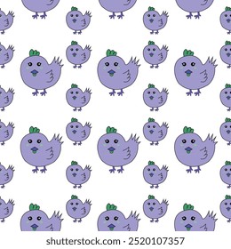 Seamless pattern featuring Angry Birds and various animal cartoon characters in playful poses. Ideal for kids' products, textiles, wallpapers, and digital designs, adding fun and energy to any project