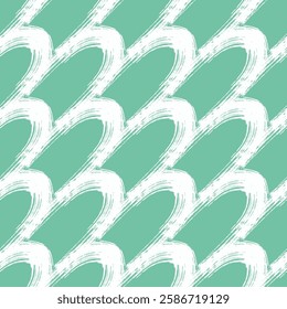 Seamless pattern featuring bold, hand-drawn ink strokes forming rhythmic, wave-like arches, evoking the movement of ocean waves, dragon scales, or flowing calligraphy.