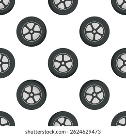 Motif harmonieux de roues de voiture, symbolisant l'industrie automobile, le transport et l'entretien des véhicules