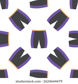 Seamless pattern featuring cycling shorts, ideal for backgrounds, textiles, and designs related to cycling, fitness, and activewear