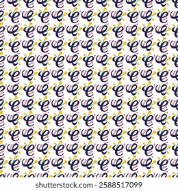 Seamless pattern featuring decorative abstract shapes with flowing curvatures in vibrant bold colors. Perfect for backgrounds, fabric designs, and wallpaper motifs,