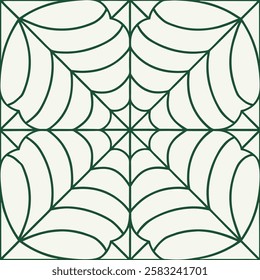 A seamless pattern featuring detailed spider webs in a repeating design. The intricate, lace-like structure of the web is perfect for creating a spooky and eerie atmosphere, ideal for Halloween themed