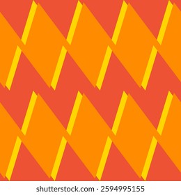 A seamless pattern featuring diagonal arrangements of orange rectangles on a vibrant red-orange background, making it ideal for backgrounds, or print materials that require a bold yet minimalist look