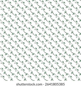 A seamless pattern featuring elegant green vines and leaves on a white background, perfect for decorative purposes, wallpapers, textiles, or craft projects.	