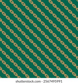 seamless pattern featuring gold chains arranged diagonally on a green background, creating an elegant and luxurious design suitable for textiles and wallpapers