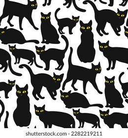 Halloween black cat flat single icon Royalty Free Vector