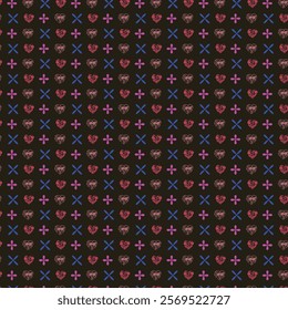 A seamless pattern featuring hearts and the word "love," perfect for romantic designs, Valentine's Day projects, wedding invitations, or any love-themed creative work.