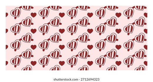 Patrón sin fisuras con gafas de sol en forma de corazón perfecto para temas de San Valentín, regalos lindos y accesorios románticos.