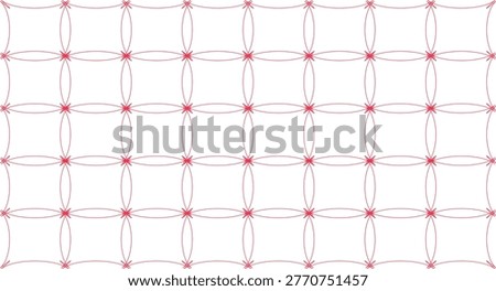 A seamless pattern featuring interconnected pink lines forming geometric shapes on a pure white background, creating a visually appealing and intricate design