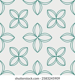 A seamless pattern featuring interlocking circles arranged in a repeating geometric design. The clean lines and minimalist aesthetic create a sense of order and symmetry