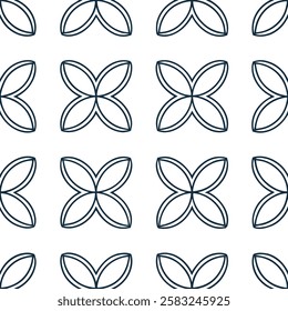 A seamless pattern featuring interlocking circles arranged in a repeating geometric design. The clean lines and minimalist aesthetic create a sense of order and symmetry