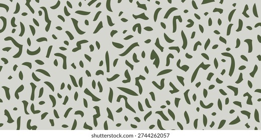 A seamless pattern featuring numerous small, irregular, dark grey curved strokes scattered across a pale grey surface.