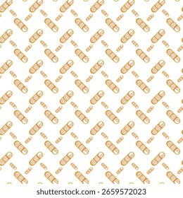 Seamless Pattern Featuring Orange Capsules Symbolizing Health and Medicine