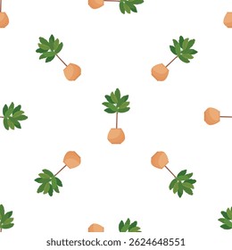 Seamless pattern featuring potted plants, adding a touch of nature and freshness to any design