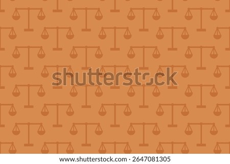Seamless pattern featuring scales of justice, symbolizing law, fairness, and balance. Ideal for legal-themed designs, backgrounds, and stationery. 