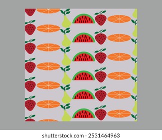  seamless pattern featuring strawberries oranges watermelons and apples