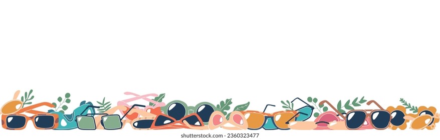 Seamless Pattern Featuring Stylish Sunglasses In Various Vibrant Colors, Perfect For Adding A Touch Of Summer Coolness