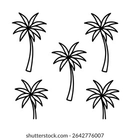 Seamless pattern featuring stylized palm trees. Ideal for backgrounds, textiles, wallpaper, and tropical-themed designs. Includes a vibrant color palette.
