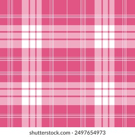 A seamless pattern featuring a traditional tartan plaid design in vibrant red and white. This classic checkered pattern is ideal for textiles, home decor, fashion accessories, and wrapping paper. 