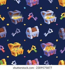 Seamless Pattern Featuring Treasure Chests And Keys, Creating A Whimsical And Adventurous Design Creative Projects