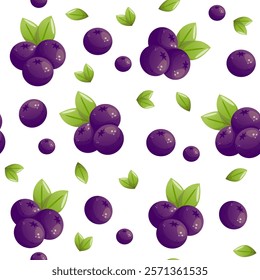 A seamless pattern featuring vibrant blueberries in a sweet and cheerful design. Perfect for summer themes, food packaging, fabric prints, and nature-inspired projects.