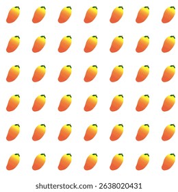 Seamless pattern featuring vibrant, fresh mangoes arranged in a repeating design on a clean white background - 02