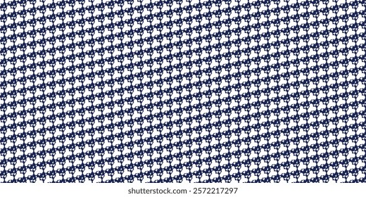 Seamless pattern featuring white abstract shapes on a dark blue background, creating a clean and modern repeating design