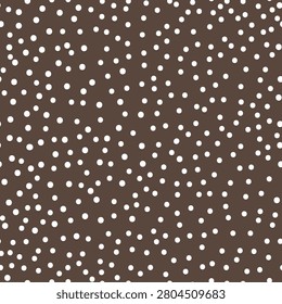 A seamless pattern featuring white polka dots on a brown background, resembling deer fur.