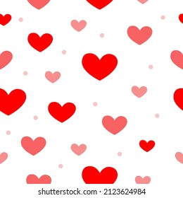 Seamless pattern for February 14 with hearts. Minimalistic gentle unobtrusive background for Valentine's Day.