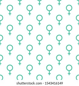 Seamless pattern with female gender symbol Vector illustration with woman, girl sign. Sexual orientation background. Concept of feminism, friendship Design backdrop tile paper, texture, print, textile