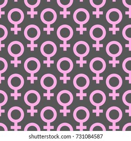 Seamless Pattern Of  Female Icon, Venus Symbol