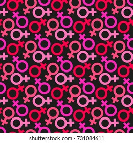  Seamless pattern of  female icon, venus symbol
