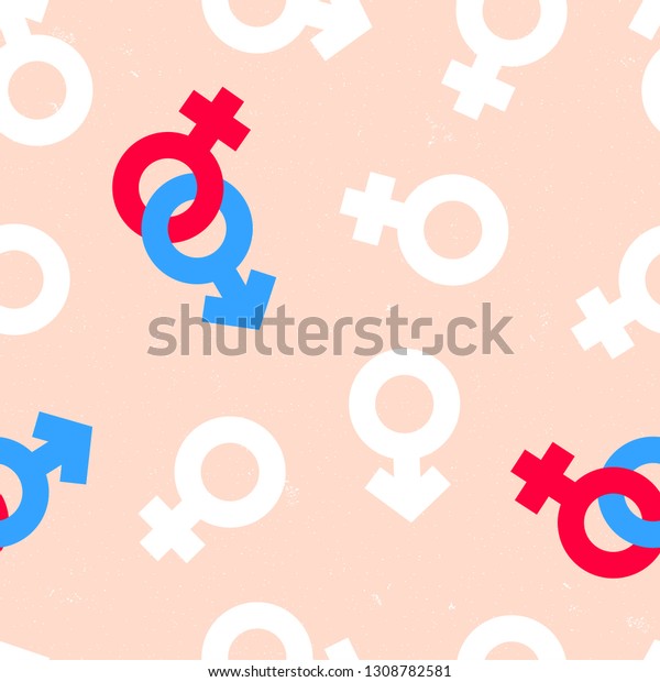 Seamless Pattern Female Male Sex Symbol Stock Vector Royalty Free
