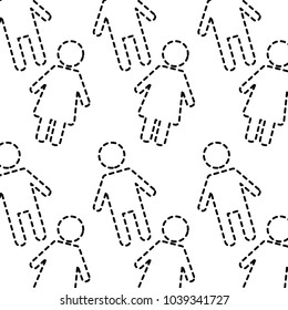 seamless pattern female and man characters